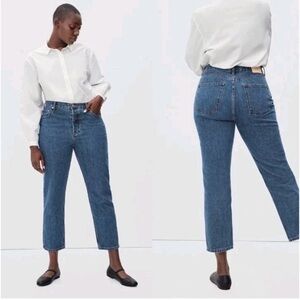 NWT Everlane The Curvy ‘90s Cheeky Straight Button Fly Jean Crop Rigid Denim